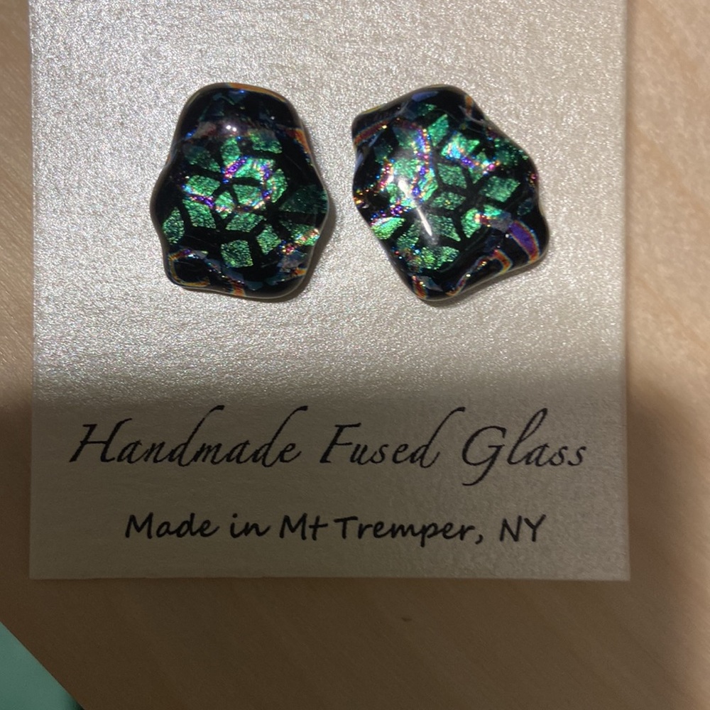 Handmade glass earrings - Picture 3 of 3